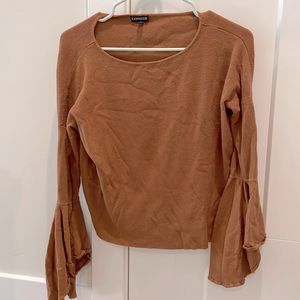 Express camel long sleeved sweater